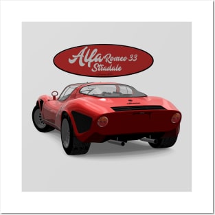 Alfa Romeo 33 stradale Red Back Posters and Art